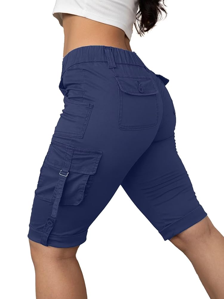 Flamingals Hiking Shorts for Women Flap Pocket Design